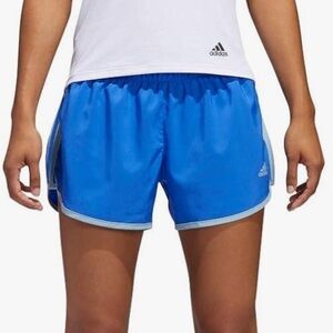 Adidas Whitman’s || Woman’s athletic blue and white shorts  size Large